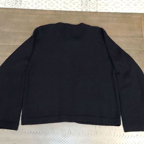 Alpaca Style Black 100% Alpaca Embroidered Cardigan Sweater Sz L - Picture 5 of 7